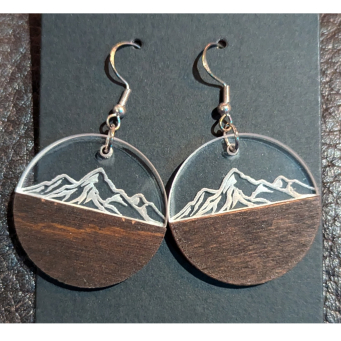 Large Round Mountain Range Earrings