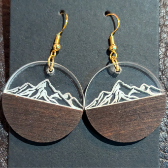 Large Round Mountain Range Earrings