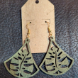 Tear Drop Wood leaf earrings