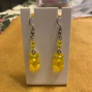 Yellow teddy bear earrings